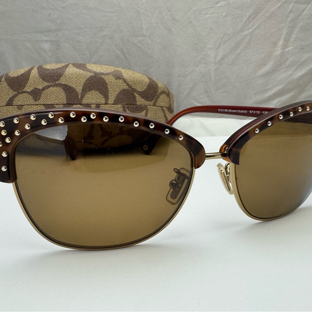 Coach Tortoiseshell Studded Cat-Eye Sunglasses -